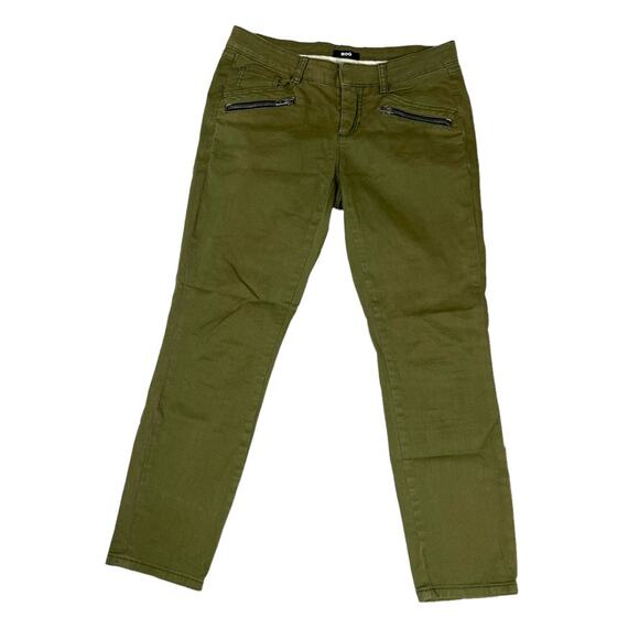 Urban Outfitters BDG Jeans Olive Green Zip Fly Skinny Leg Twill Pants Women's 25 - Picture 1 of 11